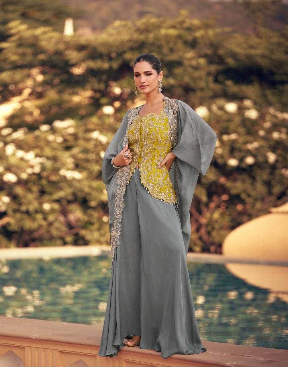 Chinon SilkWestern Wears Wedding Collections Ladies Suit Embroidered Suits - MYLUXURY LANE ENTERPRISE